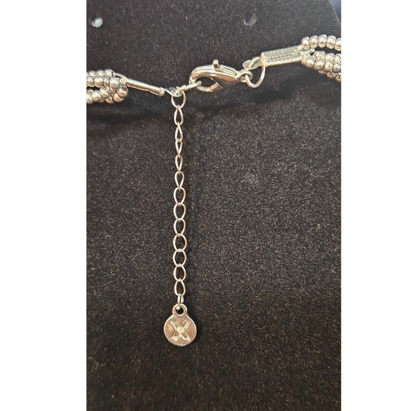 Silver Tone Multi Strand Seed Bead Necklace Adjustable‎ Length Statement - Picture 4 of 6